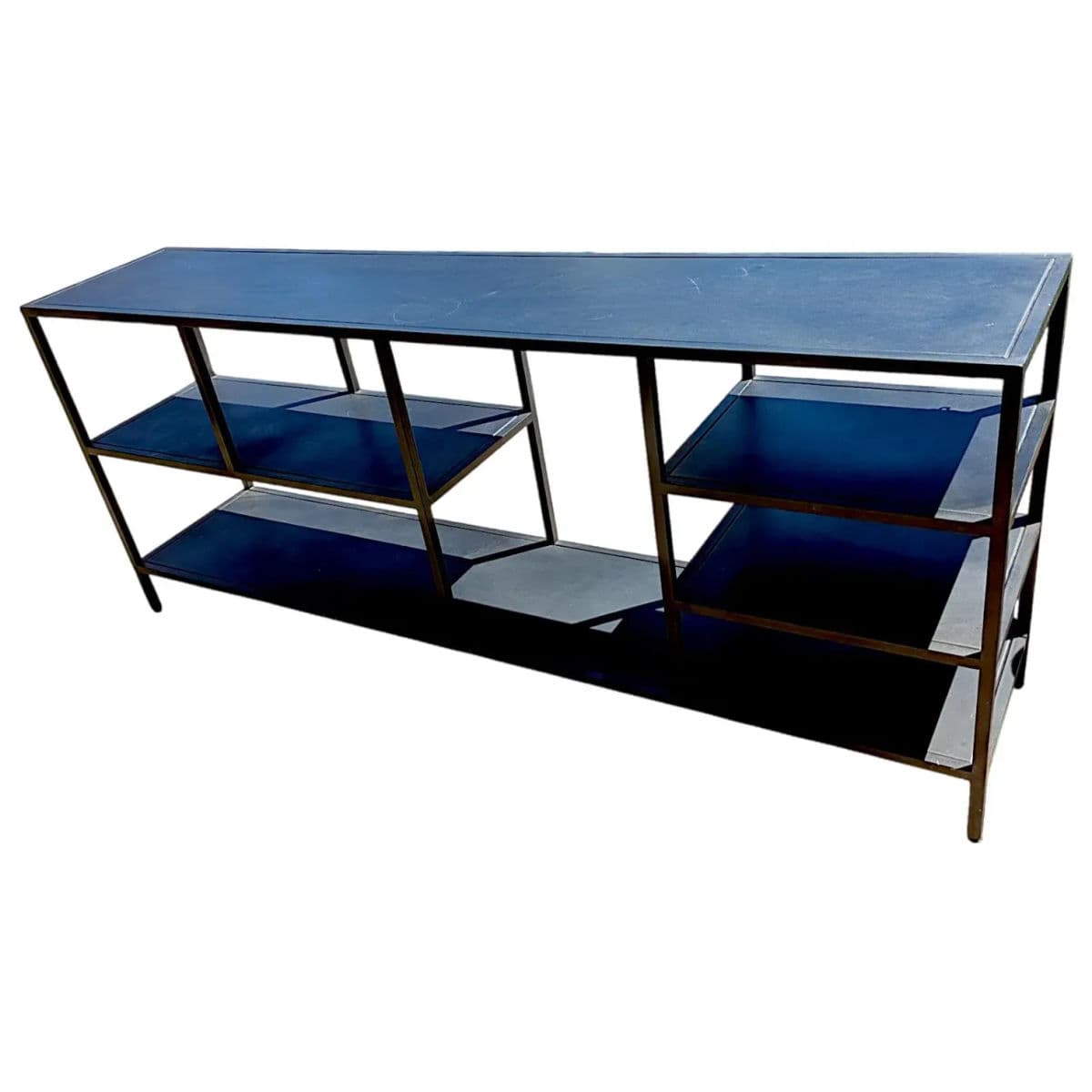 Contemporary Industrial Black Metal Console Table / Etagere With Tiered Open Shelving - Thumbnail 4