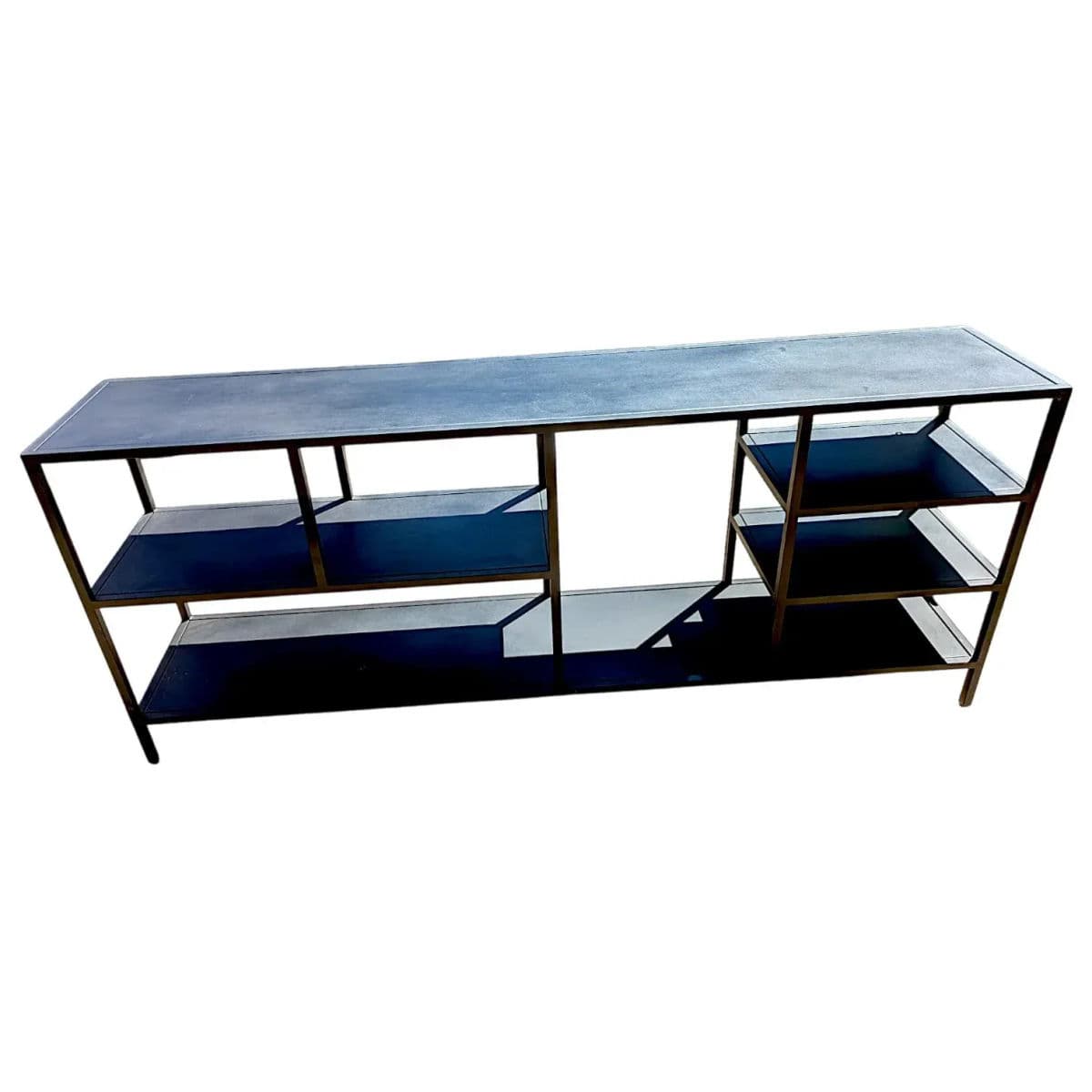 Contemporary Industrial Black Metal Console Table / Etagere With Tiered Open Shelving - Thumbnail 8