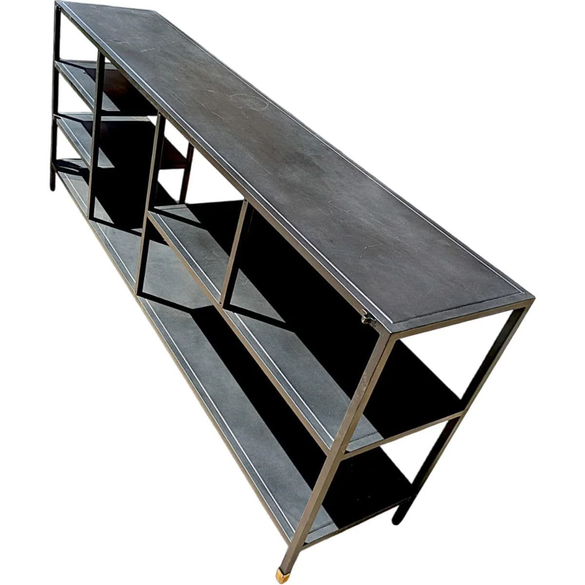 Contemporary Industrial Black Metal Console Table / Etagere With Tiered Open Shelving - Thumbnail 7
