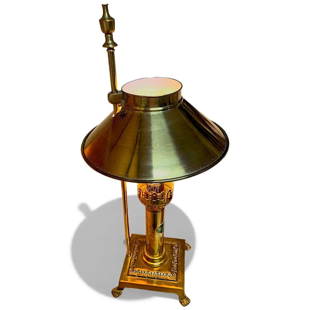 70s Reproduction Orient Express Brass Dining Car Desk Lamp - Thumbnail 3