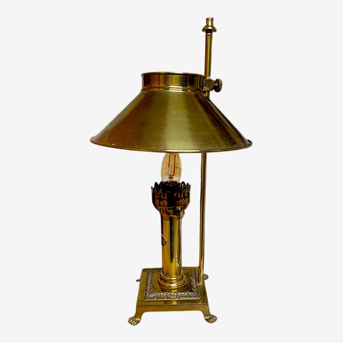 70s Reproduction Orient Express Brass Dining Car Desk Lamp - Image 1