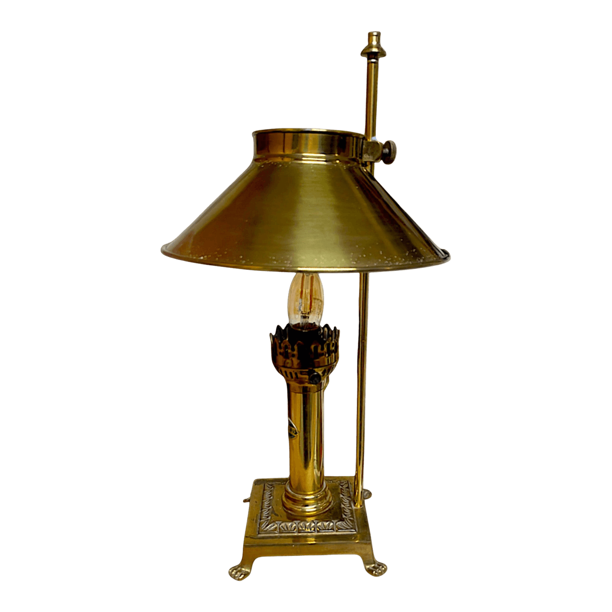 70s Reproduction Orient Express Brass Dining Car Desk Lamp - Thumbnail 2