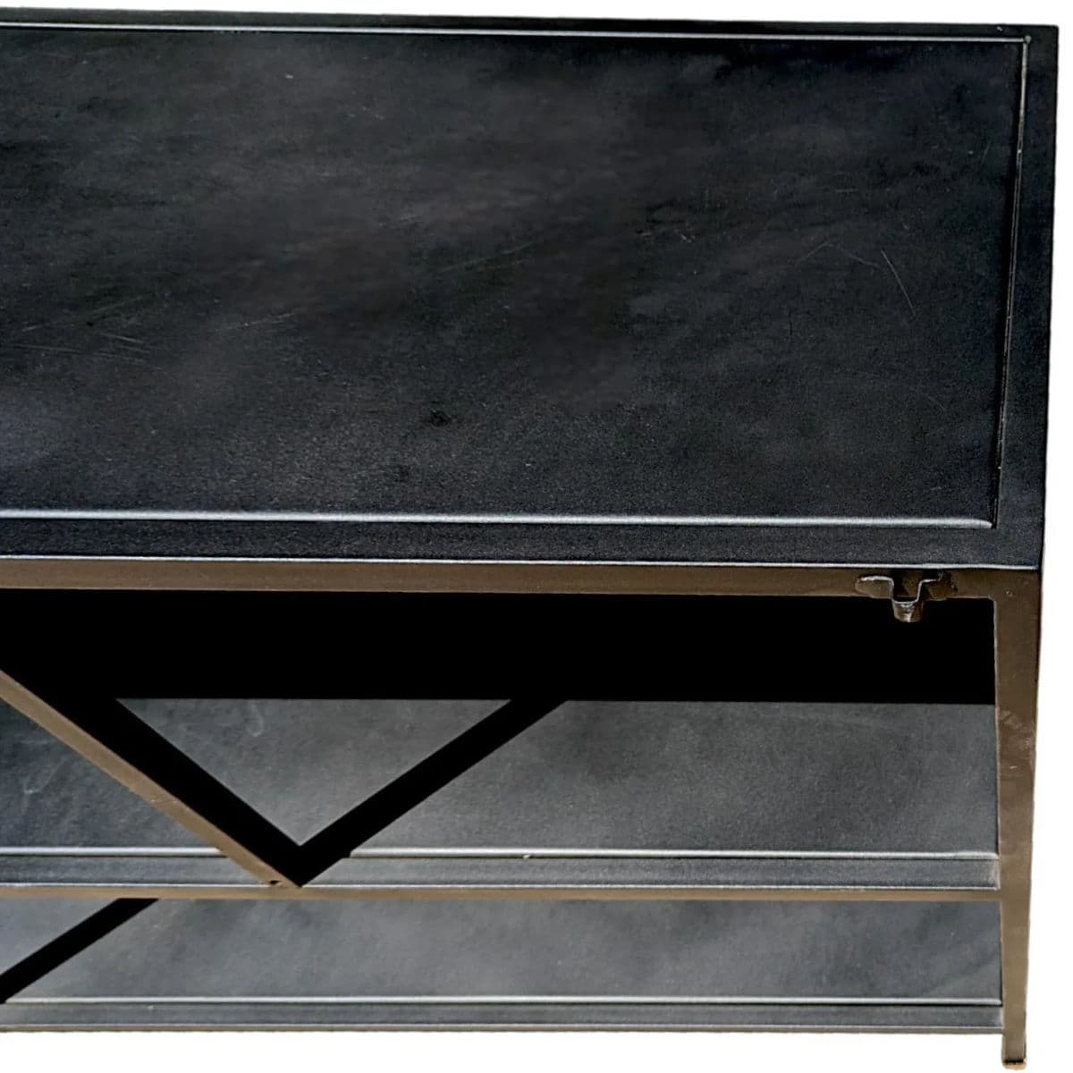 Contemporary Industrial Black Metal Console Table / Etagere With Tiered Open Shelving - Thumbnail 9