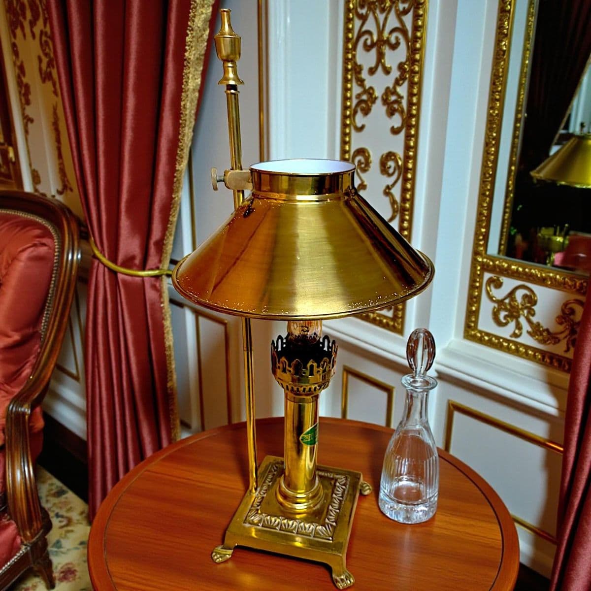 70s Reproduction Orient Express Brass Dining Car Desk Lamp - Thumbnail 6