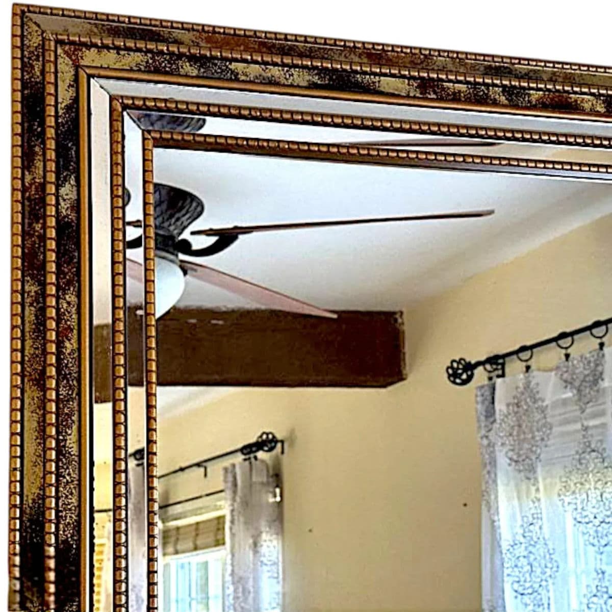 20th Century Large Vintage Beveled Wall Mirror With Ornate Multi-Layereed Gilt Frame - Thumbnail 3