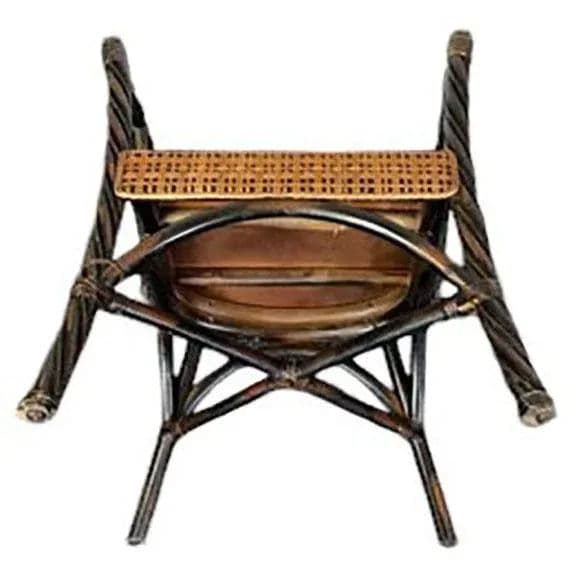 Ebonized Barley Twist Rattan Armchairs With Removeable Seat and Back Cushions - Set 3 - Thumbnail 9