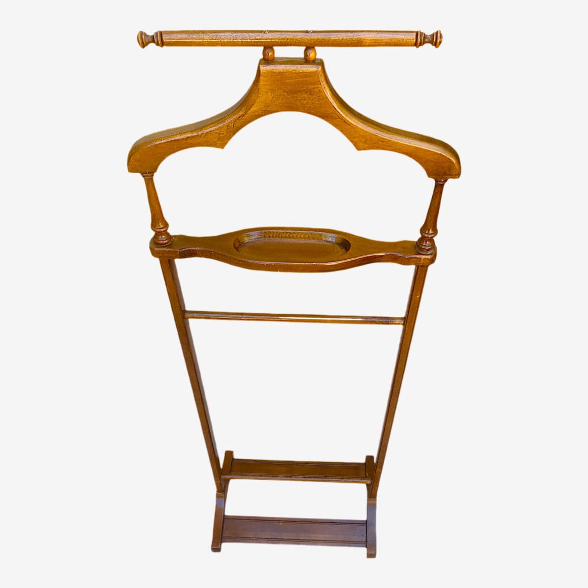 1960’s Vintage Mid-Century Modern Men’s Bedroom Wood Suit Valet Aka Silent Butler - Image 1