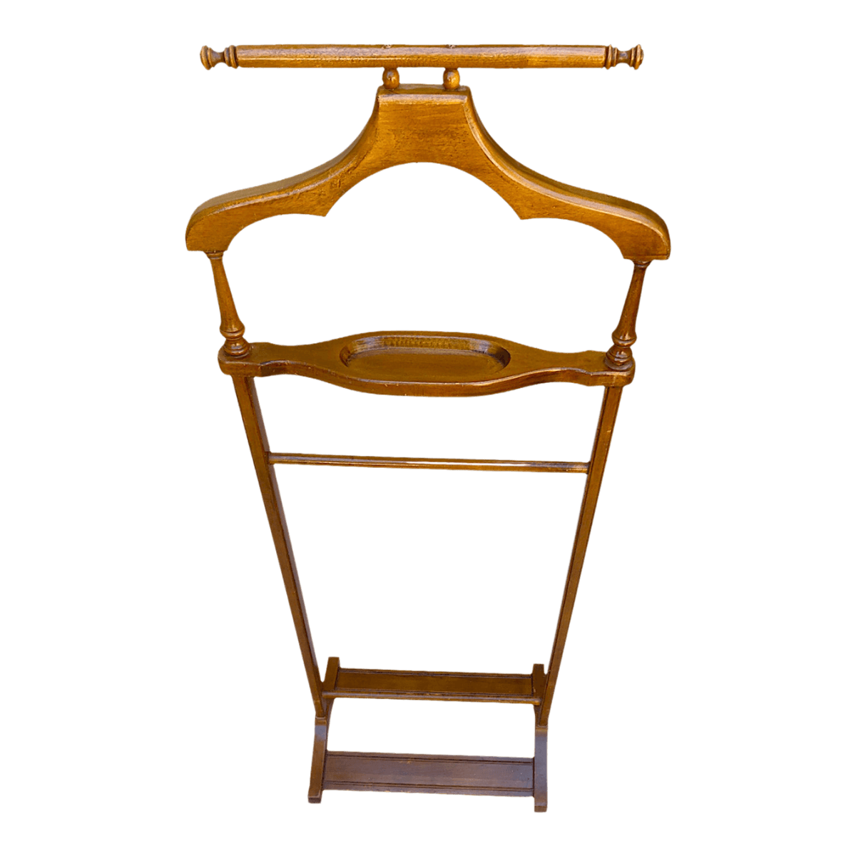 1960’s Vintage Mid-Century Modern Men’s Bedroom Wood Suit Valet Aka Silent Butler - Thumbnail 2