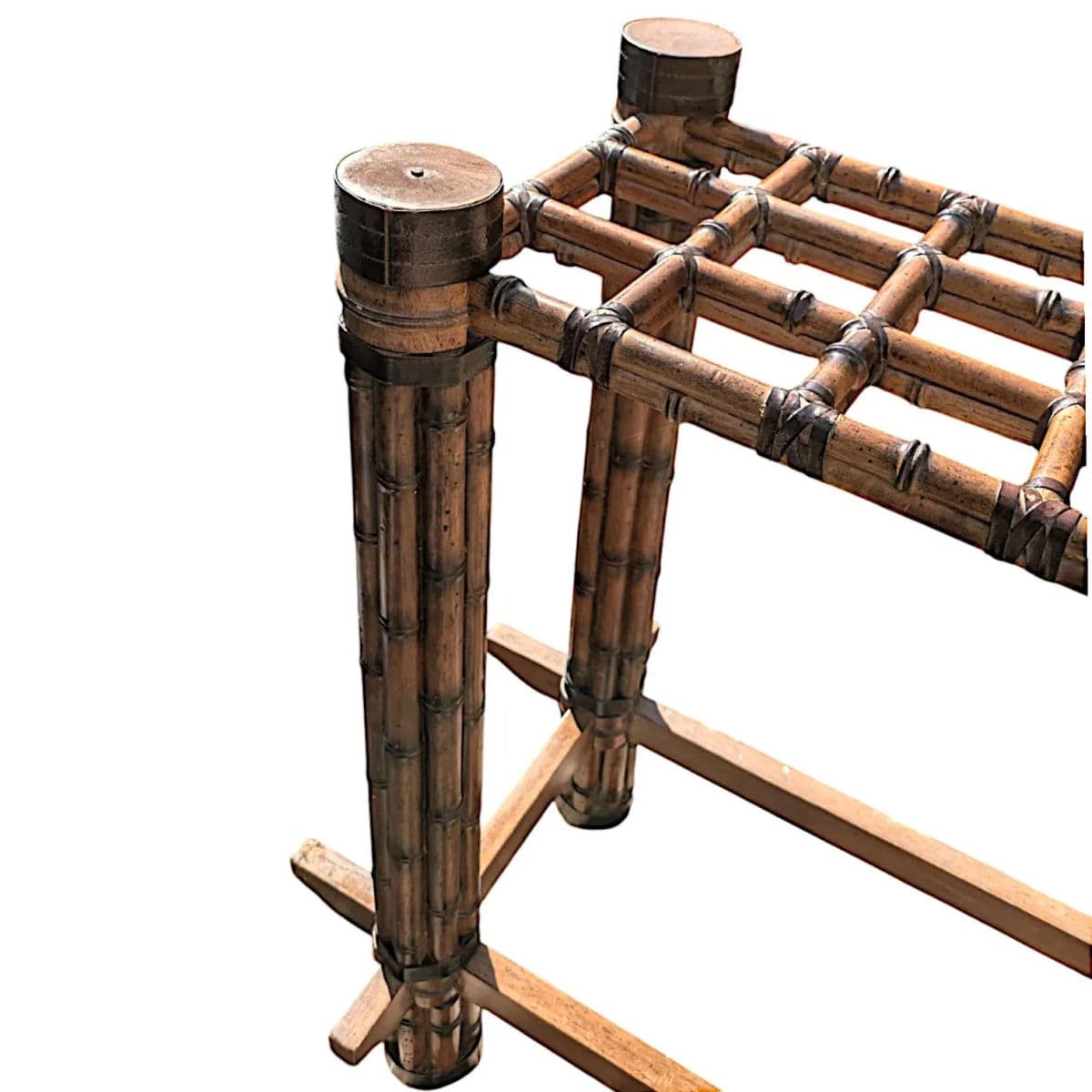 Mid-Century Rattan & Bamboo Console Table in the Manner of McGuire Furniture - Thumbnail 10