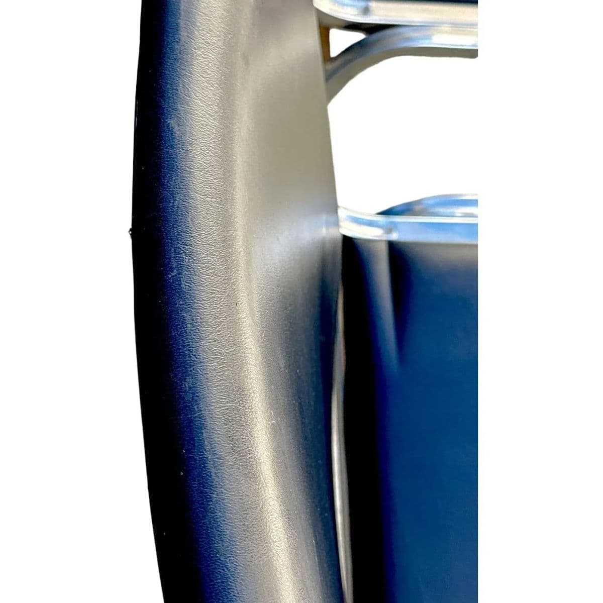 1990s Lorell Padded Armless Stacking Chairs, Steel Frame - Vinyl Black Seat - Set of 10 - Thumbnail 11