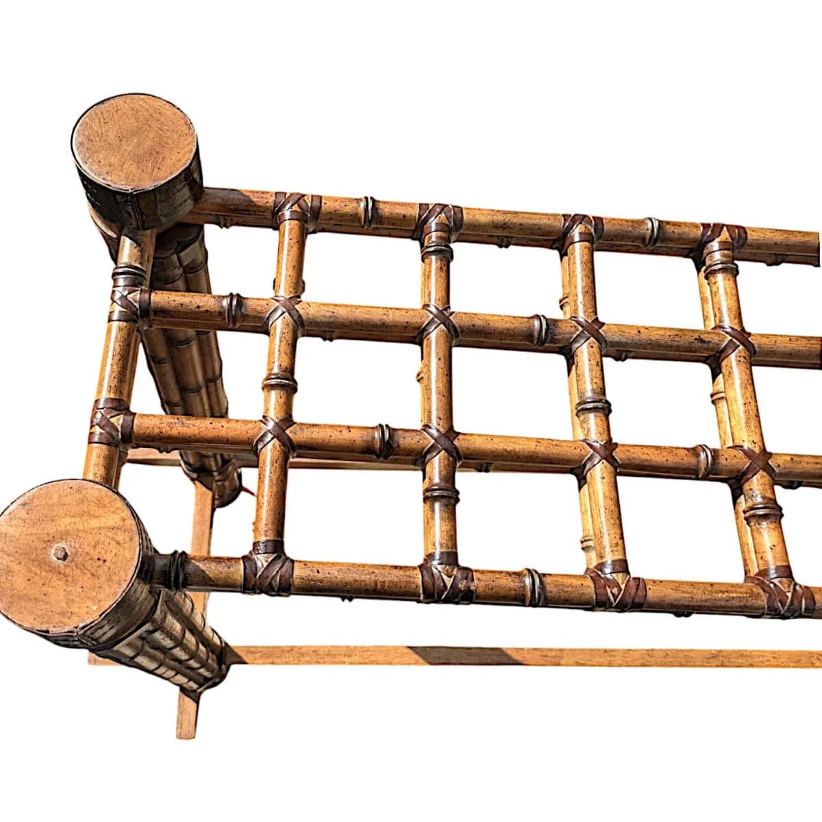 Mid-Century Rattan & Bamboo Console Table in the Manner of McGuire Furniture - Thumbnail 8