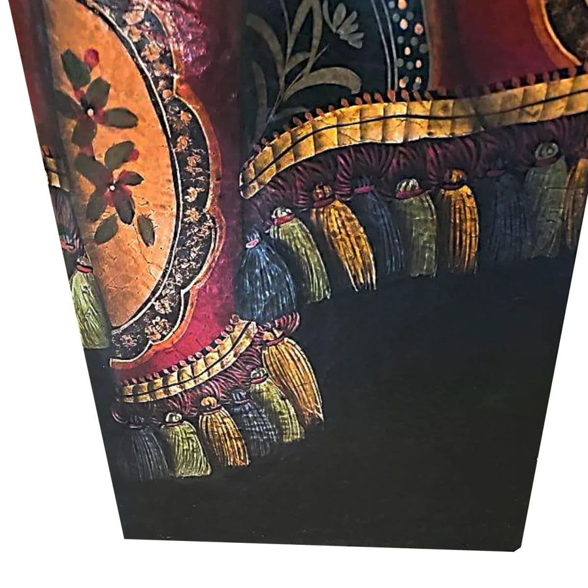 Hand Painted Draped Trompe-L'œil Style Wooden Rectangular Display Pedestals - a Pair - Thumbnail 9