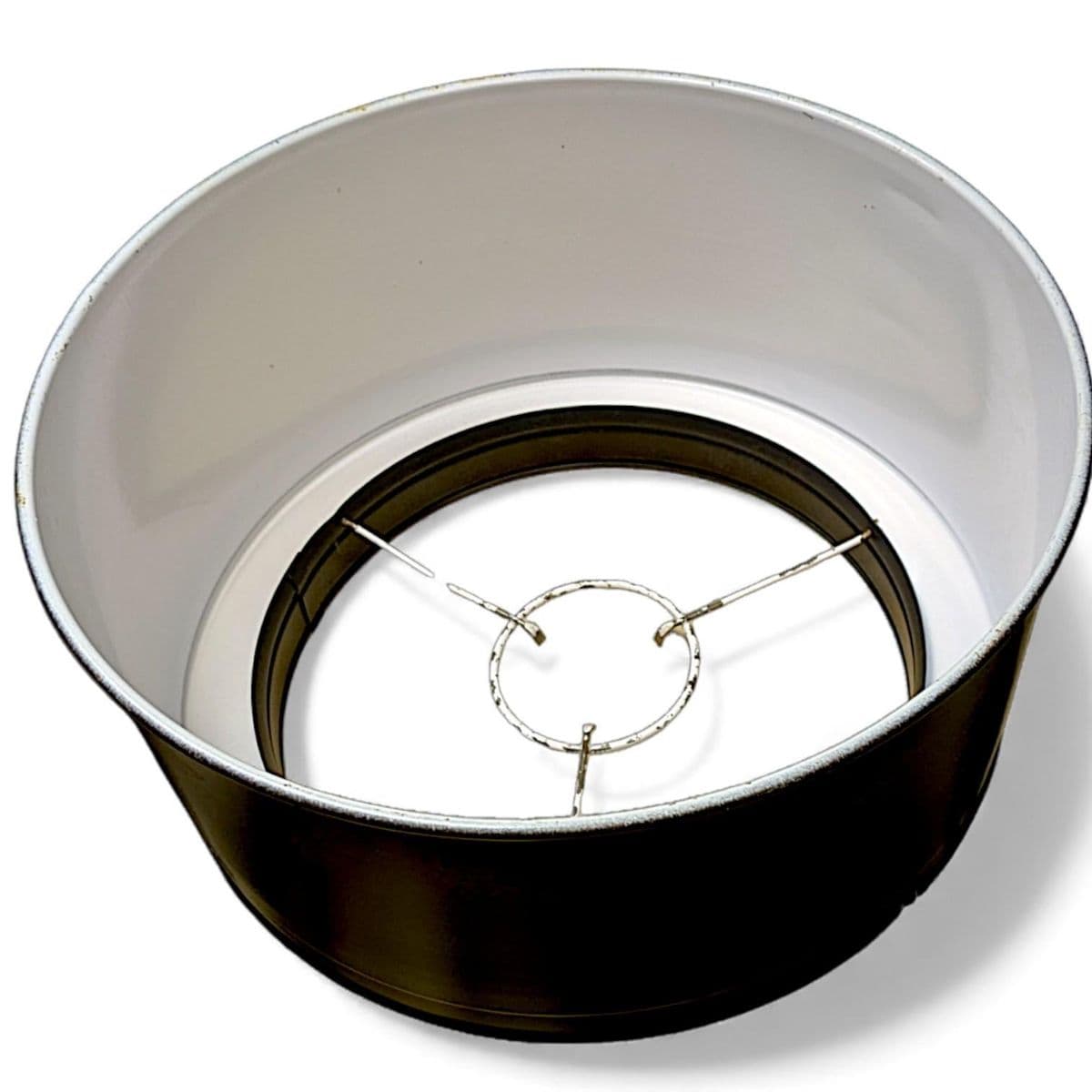 Vintage French Empire Bouillotte Black Tole Floor Lamp With Metal Shade Drinks Table - Thumbnail 11