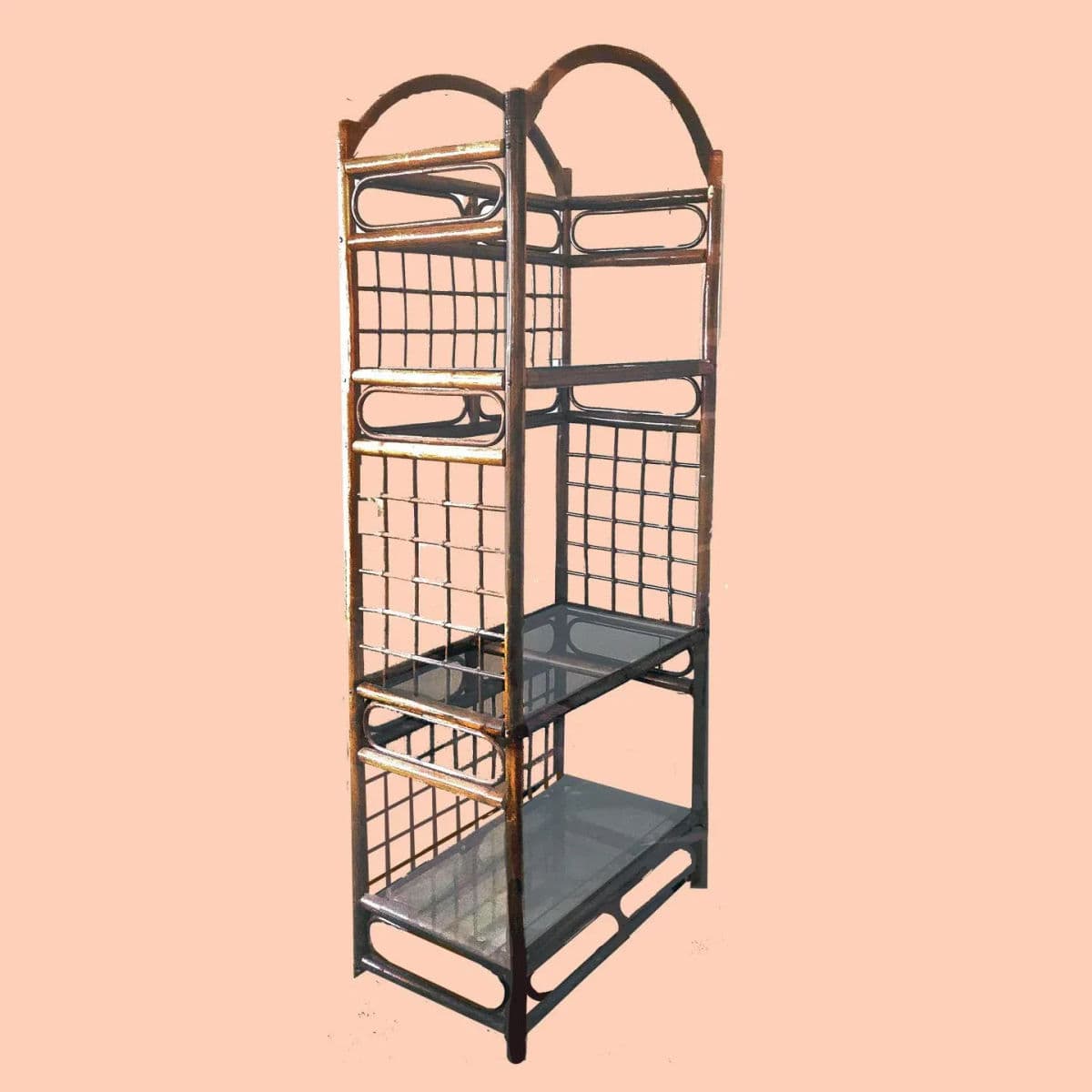 Chippendale Style 3 Tier Arched Bent Wood Étagère - Thumbnail 6