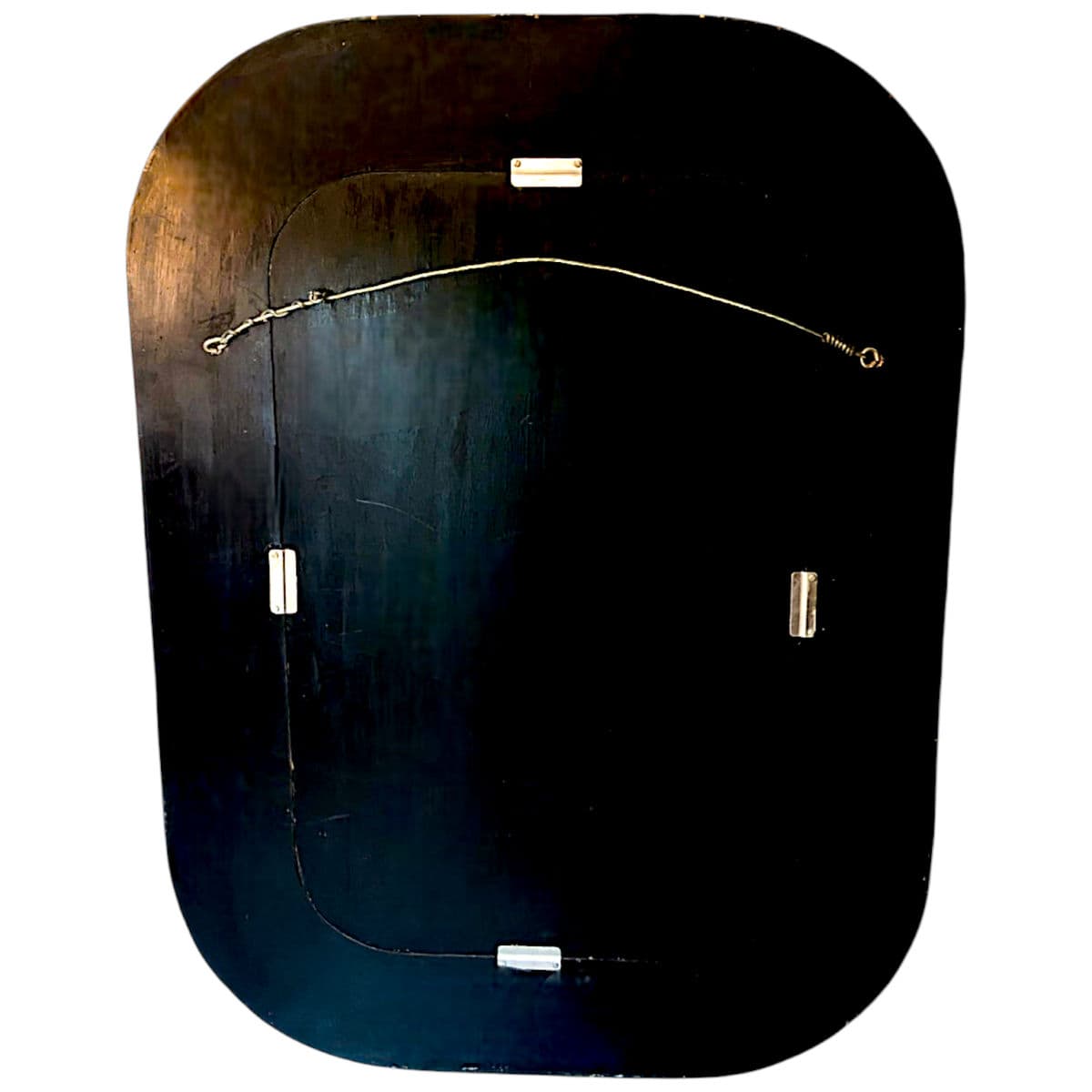 1980s Postmodern Tessellated Stone Wall Mirror Inlaid Brass Spokes Attrib. Maitland-Smith - Thumbnail 11