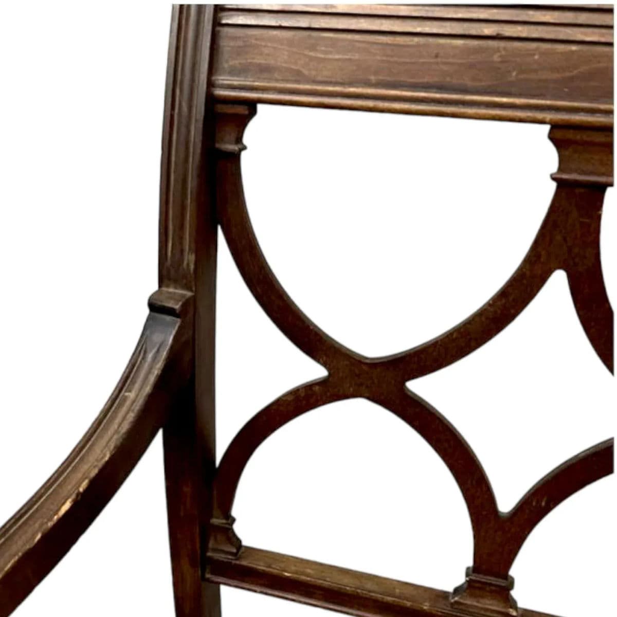 Regency Style Mahogany Wooden Arm Chair Circa Early 21st Century - Thumbnail 4