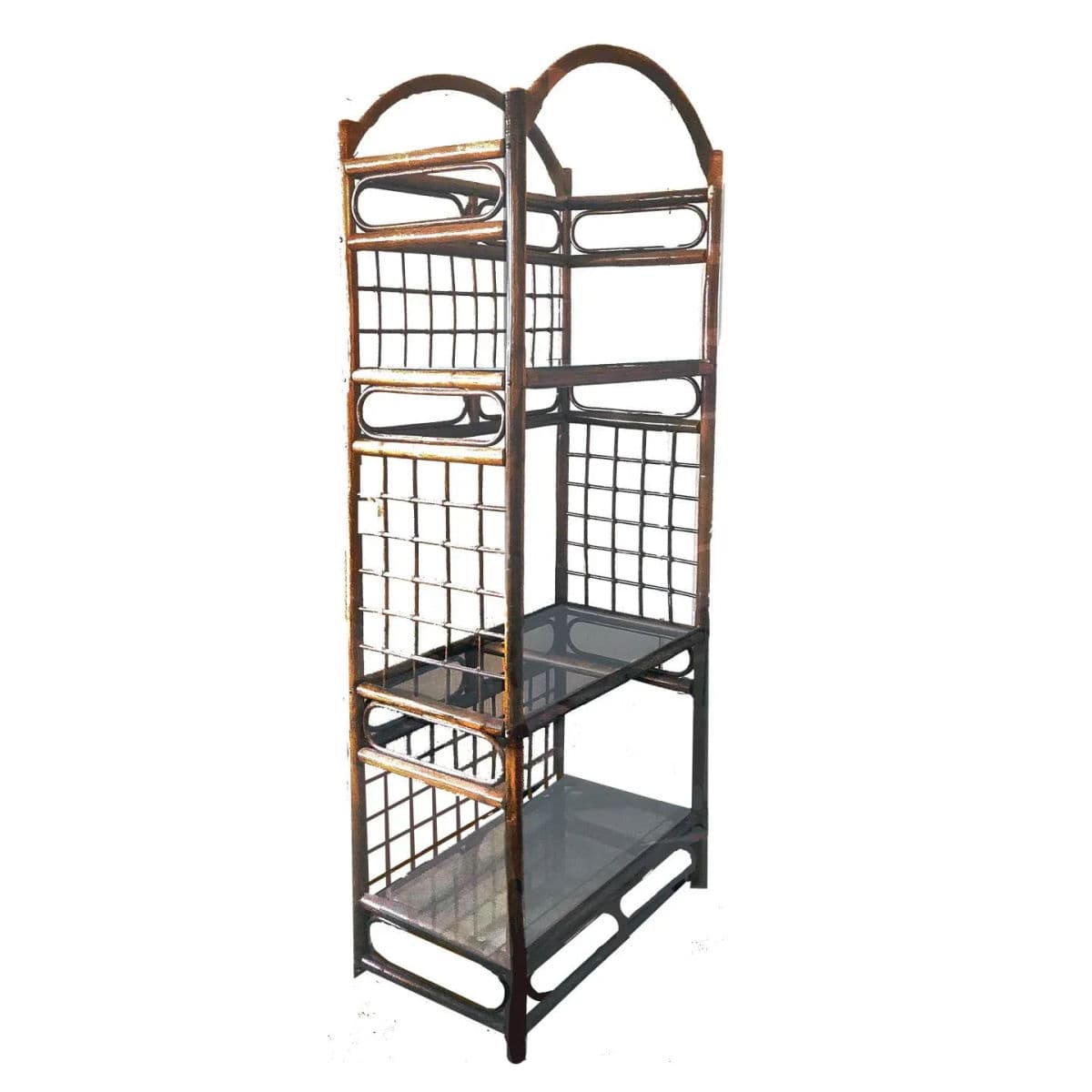 Chippendale Style 3 Tier Arched Bent Wood Étagère - Thumbnail 3