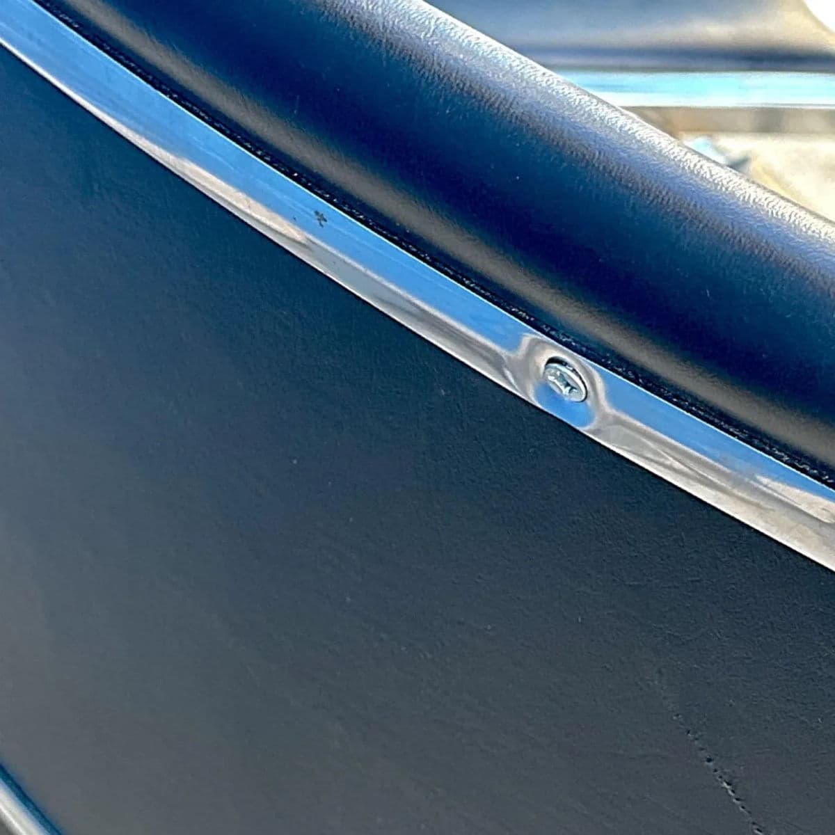 1990s Lorell Padded Armless Stacking Chairs, Steel Frame - Vinyl Black Seat - Set of 10 - Thumbnail 12