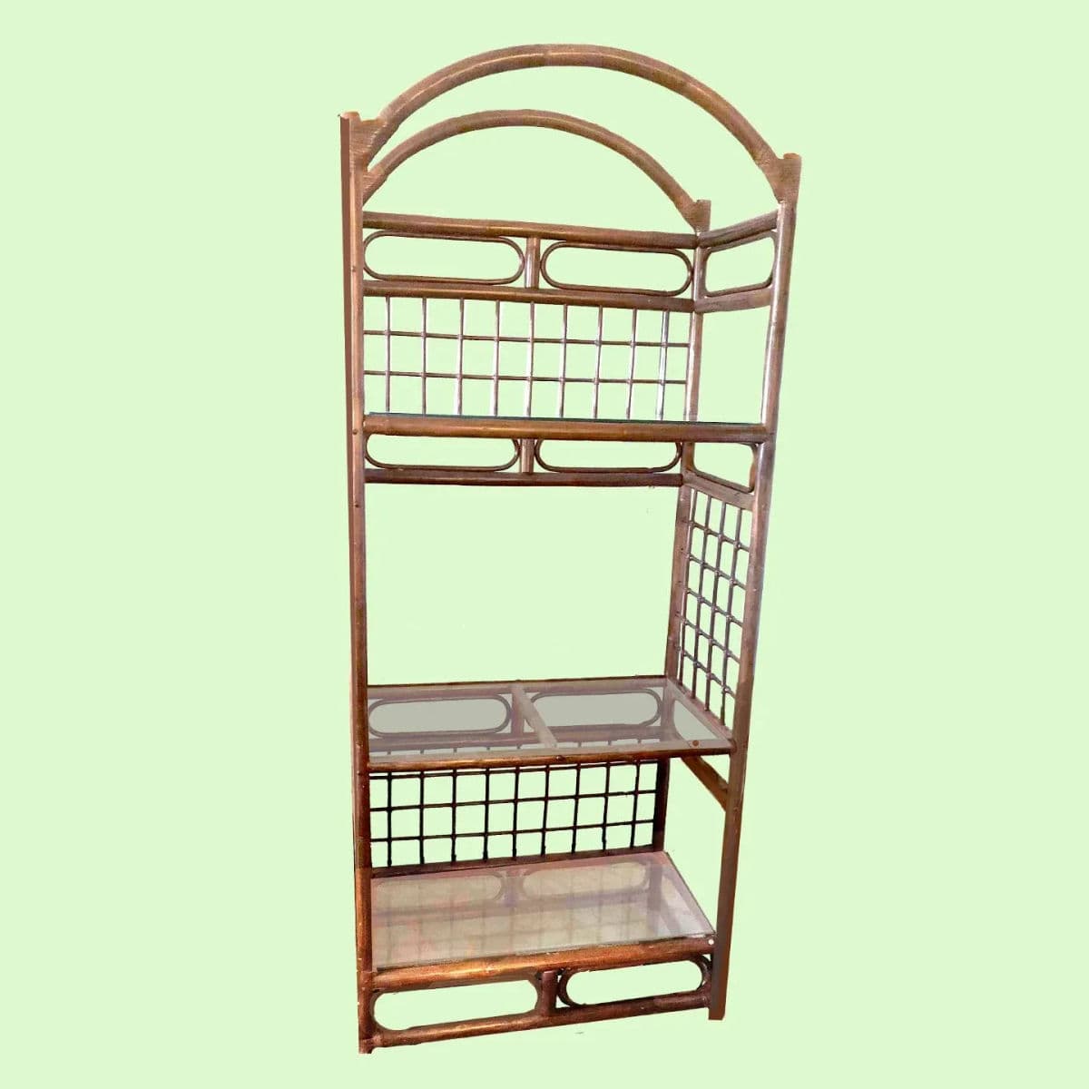 Chippendale Style 3 Tier Arched Bent Wood Étagère - Thumbnail 5