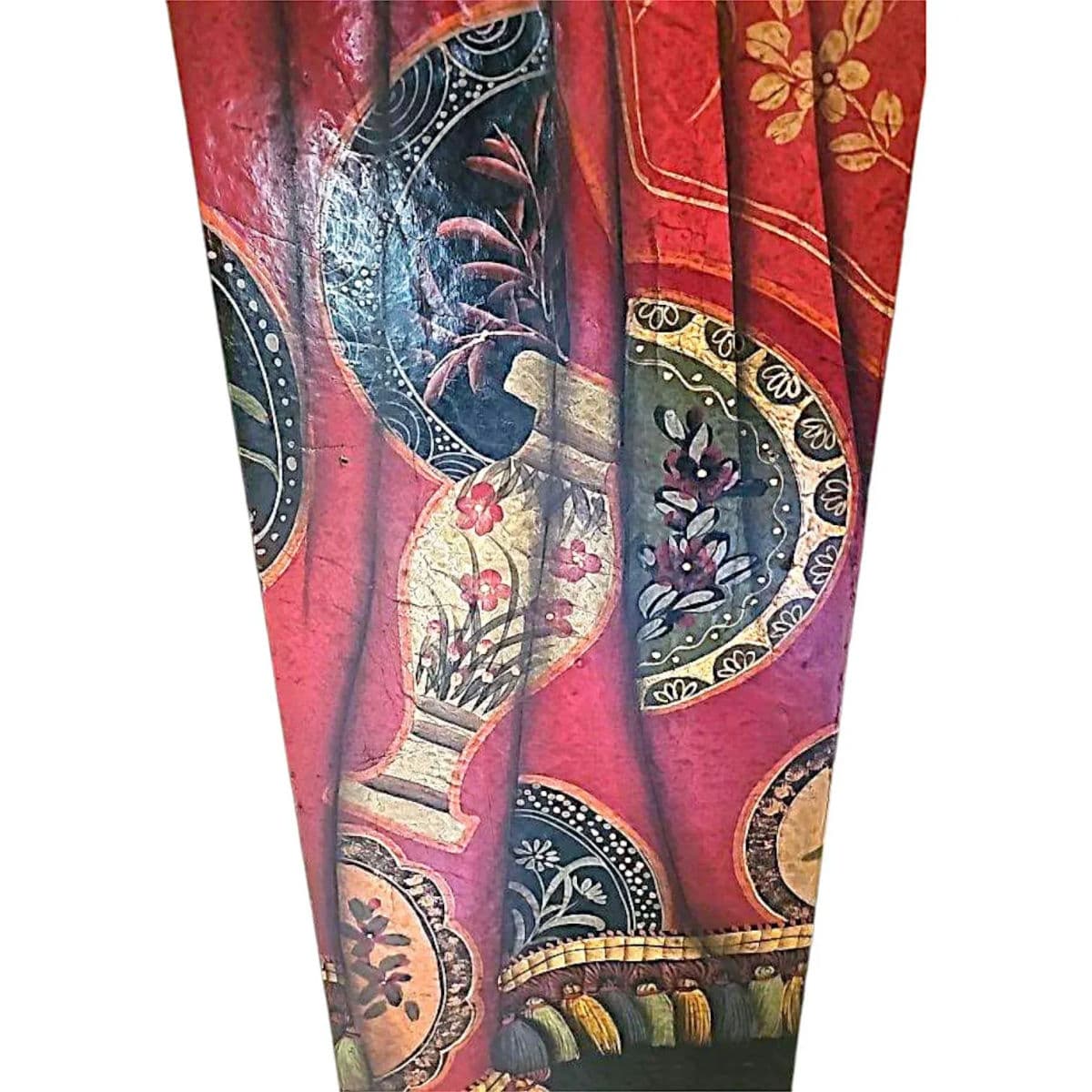 Hand Painted Draped Trompe-L'œil Style Wooden Rectangular Display Pedestals - a Pair - Thumbnail 4