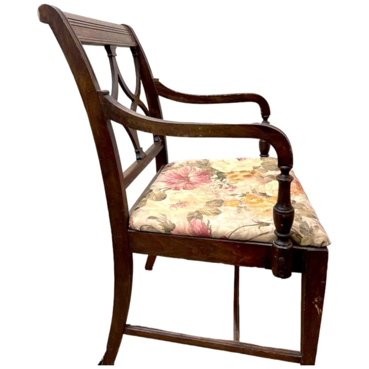 Regency Style Mahogany Wooden Arm Chair Circa Early 21st Century - Thumbnail 3