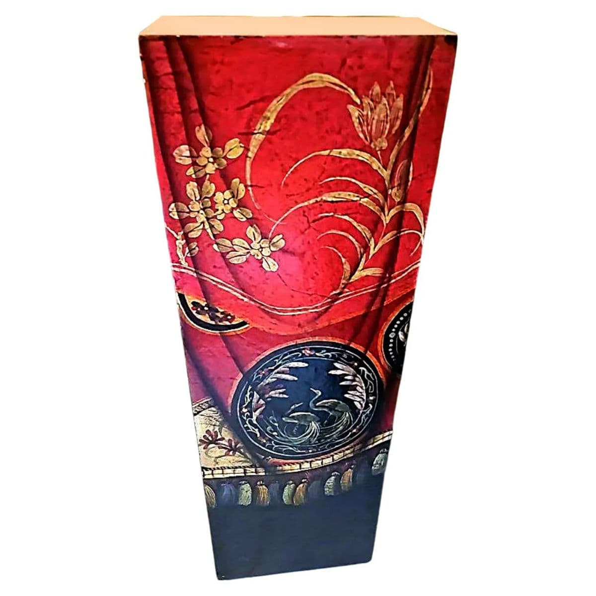 Hand Painted Draped Trompe-L'œil Style Wooden Rectangular Display Pedestals - a Pair - Thumbnail 5