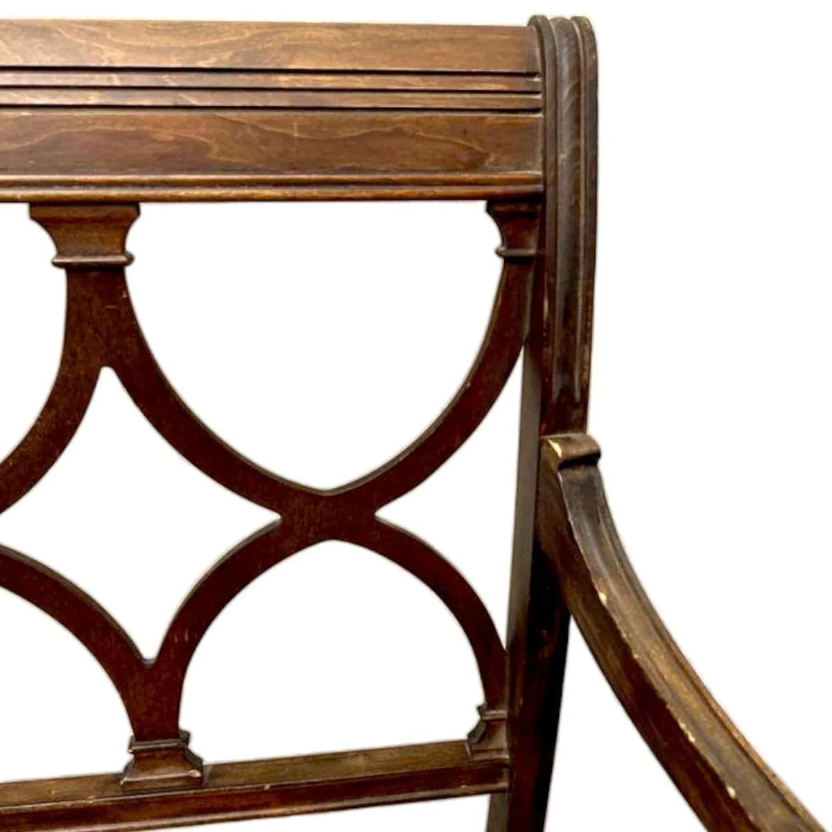 Regency Style Mahogany Wooden Arm Chair Circa Early 21st Century - Thumbnail 6