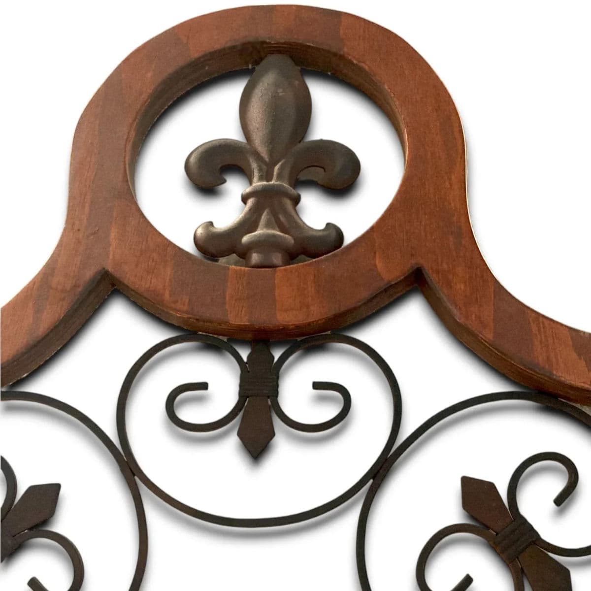 Contemporary Wood and Metal Arabesque Inspired Scrolling Decorative Screen - Thumbnail 8