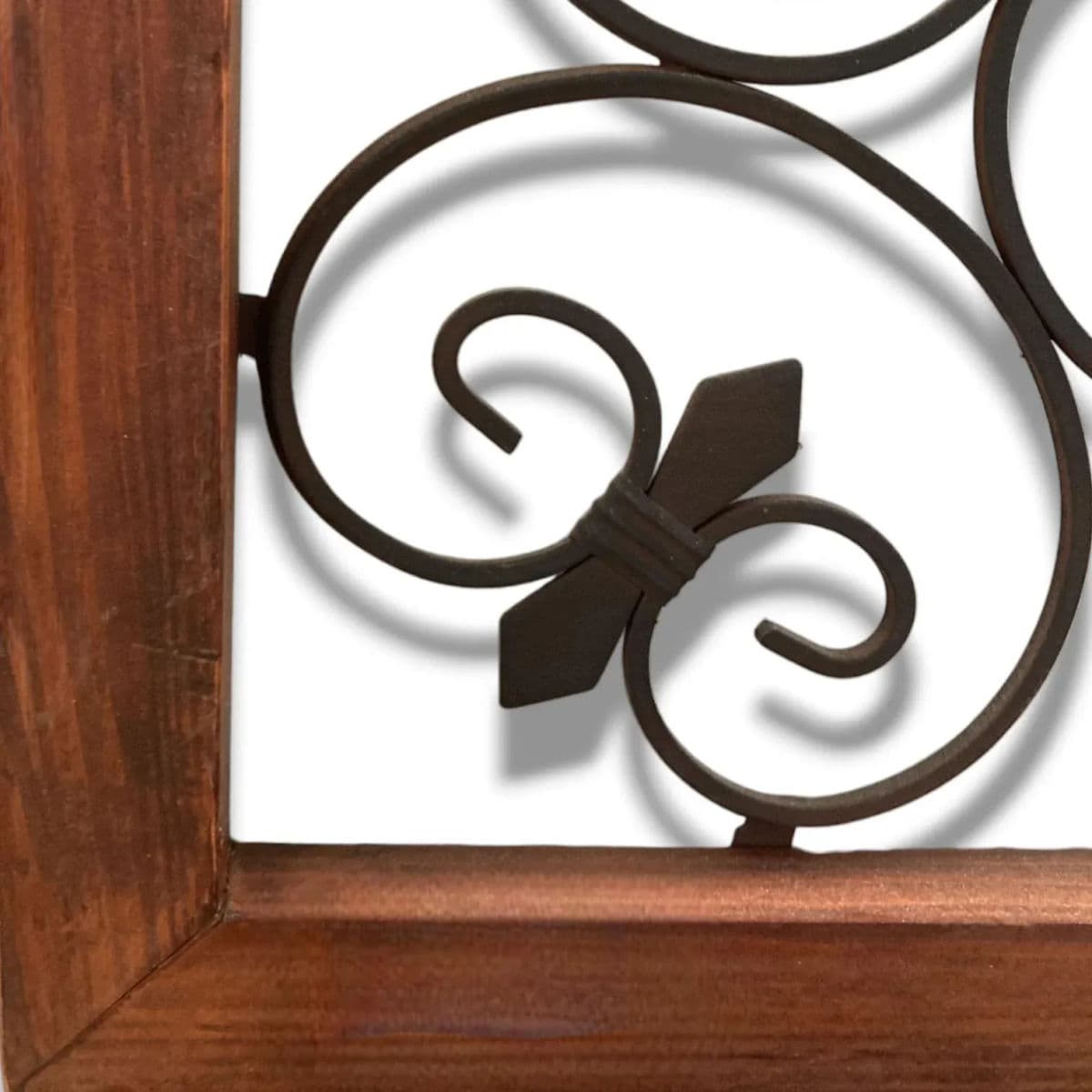 Contemporary Wood and Metal Arabesque Inspired Scrolling Decorative Screen - Thumbnail 4