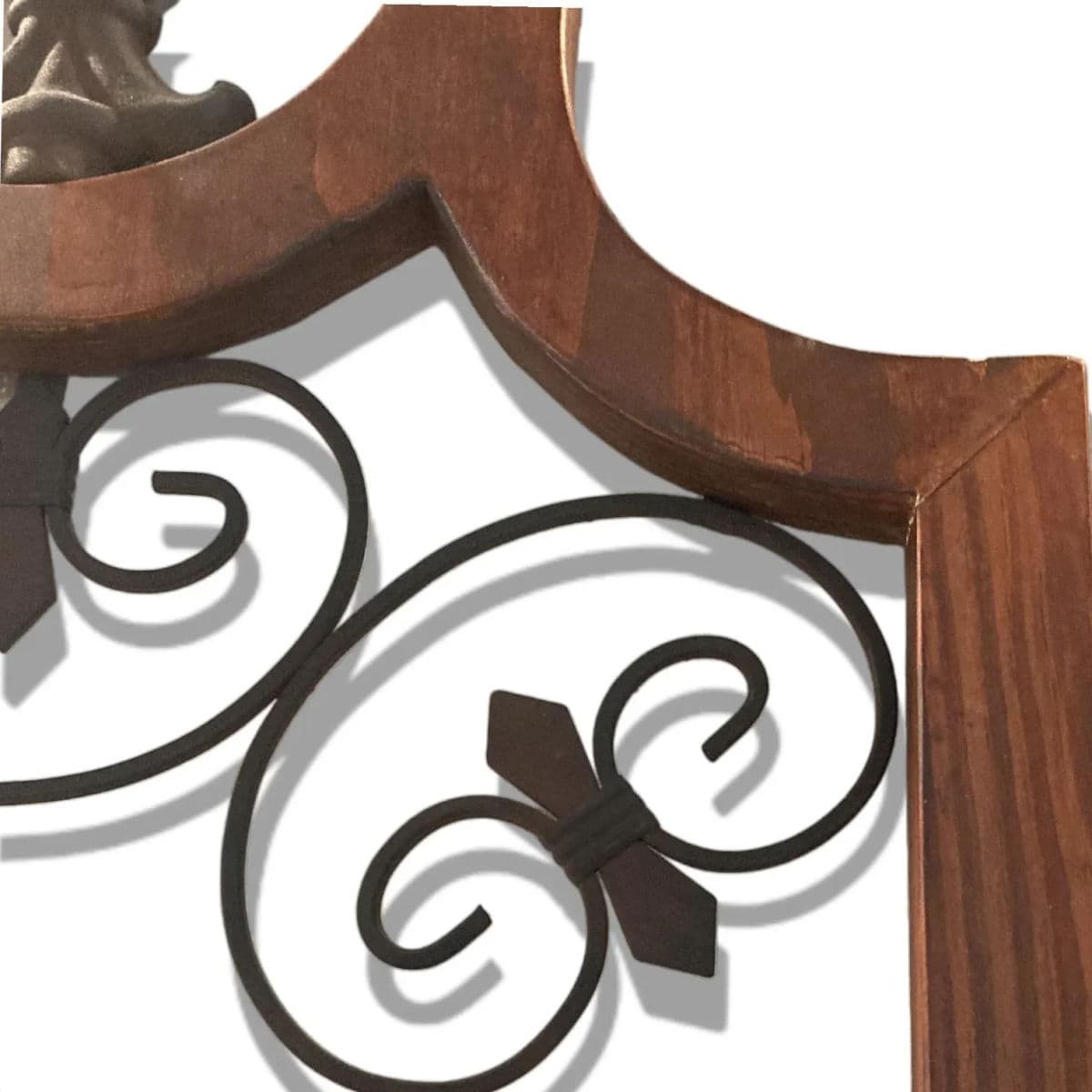Contemporary Wood and Metal Arabesque Inspired Scrolling Decorative Screen - Thumbnail 6