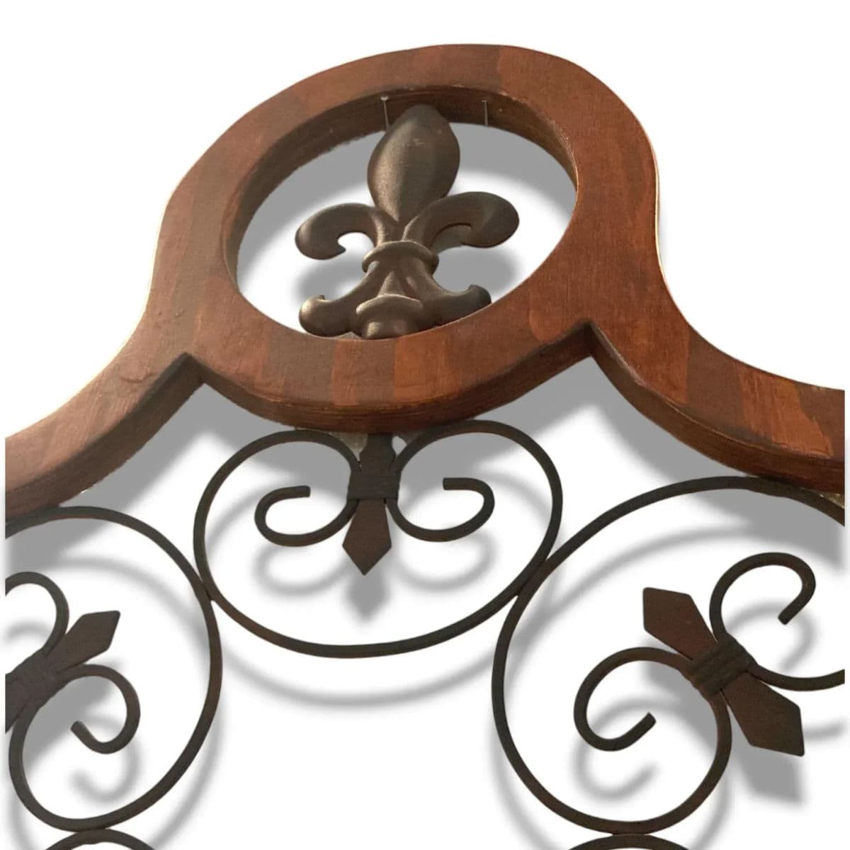 Contemporary Wood and Metal Arabesque Inspired Scrolling Decorative Screen - Thumbnail 7