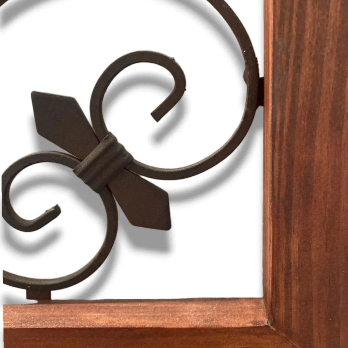 Contemporary Wood and Metal Arabesque Inspired Scrolling Decorative Screen - Thumbnail 3