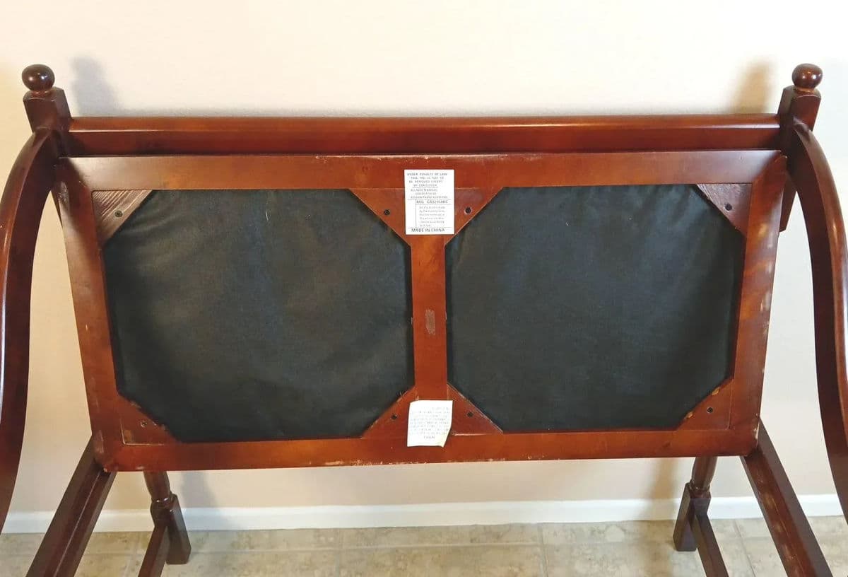 Antique Inspired Spindle Back Cherrywood Hall Bench With Removable Upholstered Seat. - Thumbnail 7