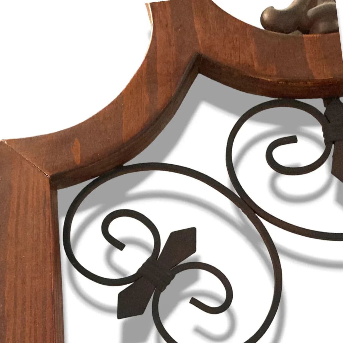 Contemporary Wood and Metal Arabesque Inspired Scrolling Decorative Screen - Thumbnail 5