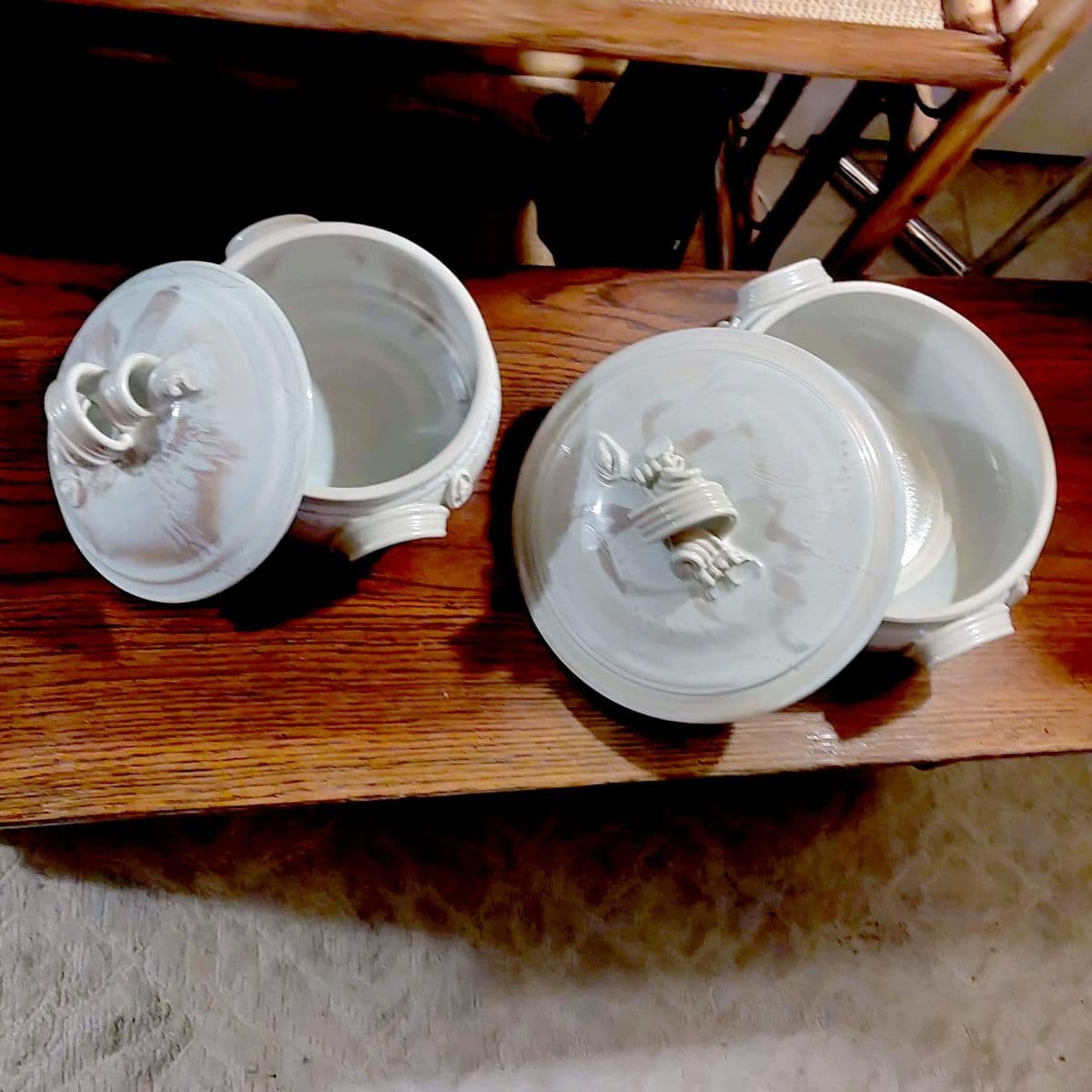 Studio Beauceware "Oven-To-Table" Covered Casseroles Signed Garnier - a Pair - Thumbnail 3
