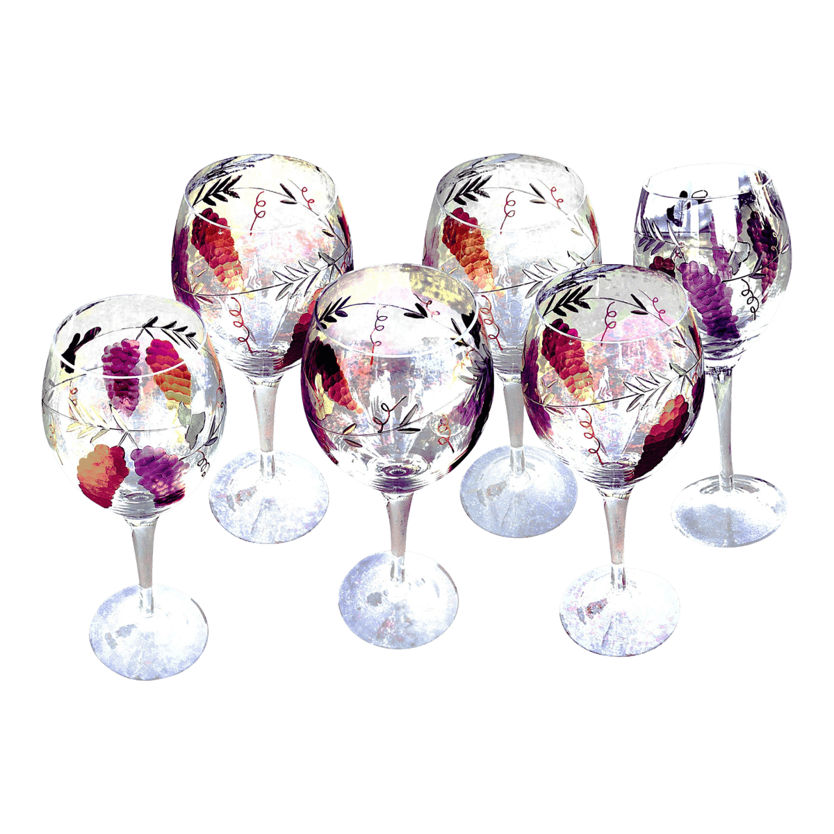 Mirage by Monarch Handblown Etched Crystal Wine Glass 9.5" Inch - Set of 6 - Thumbnail 2