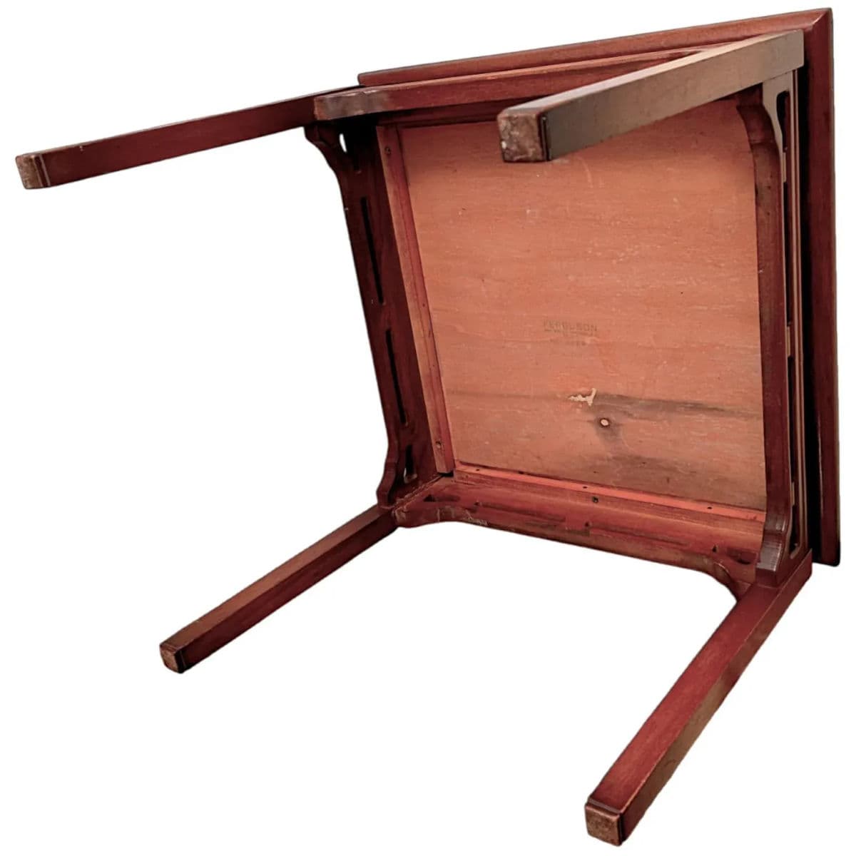 1940s Vintage Hardwood Asian Inspired Side Tables by Ferguson Bros MFG Co Hoboken N. J. - Thumbnail 4