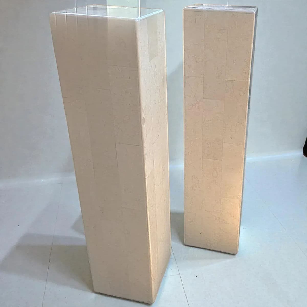 1980's Maitland-Smith Modernist Tessellated Shell Pedestals - A Pair - Thumbnail 4