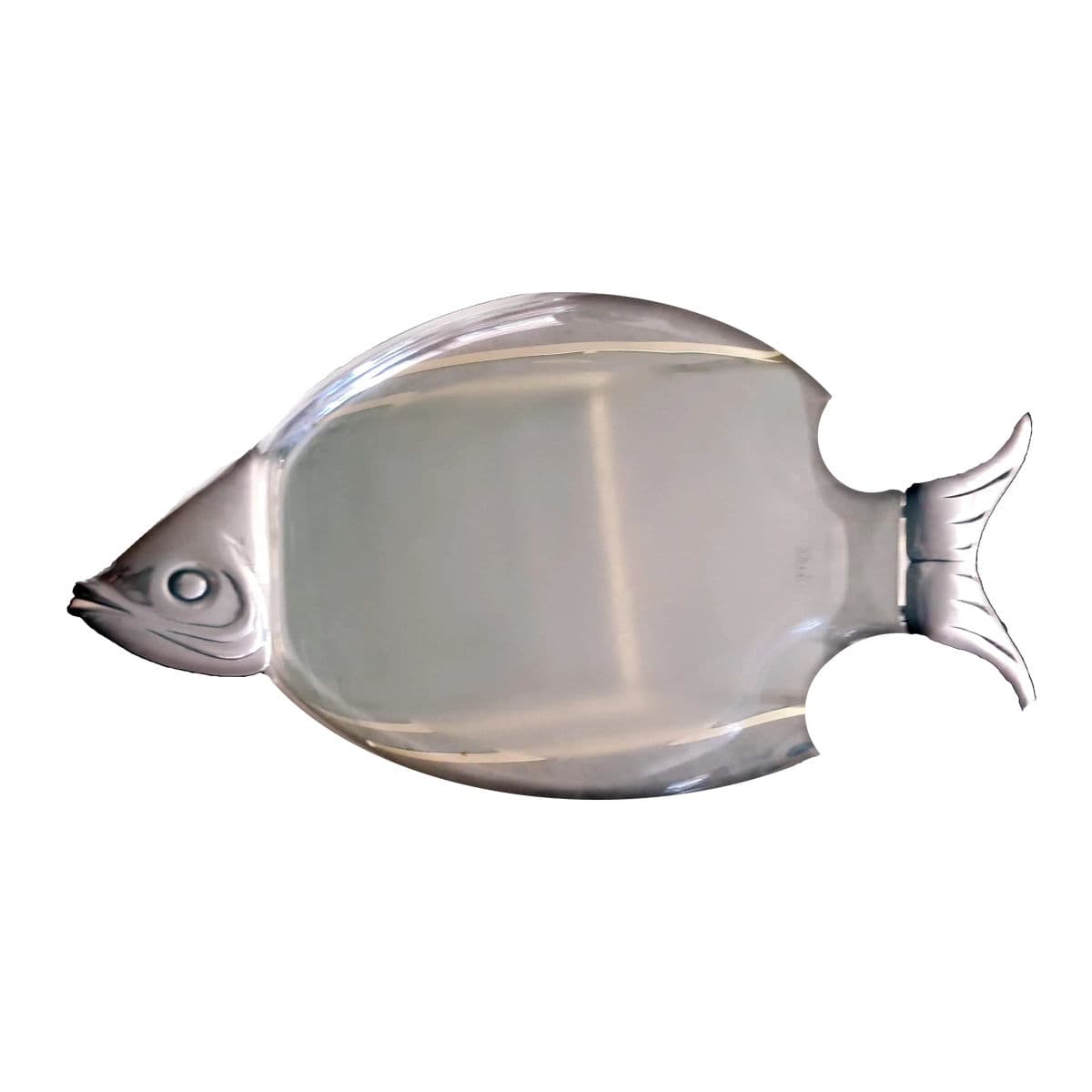 1960s Lucite Fish Shaped Serving Platter With Aluminum Head and Tail - Thumbnail 6