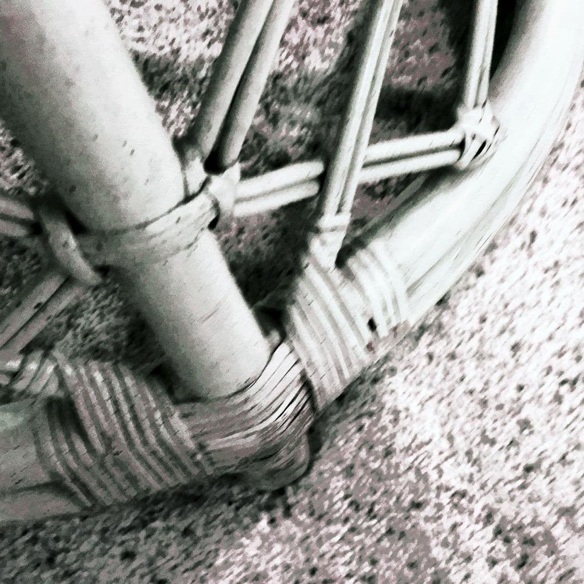 80s Boho Off-White Lattice Rattan Glass Top Oval McGuire Style Coffee Table - Thumbnail 3