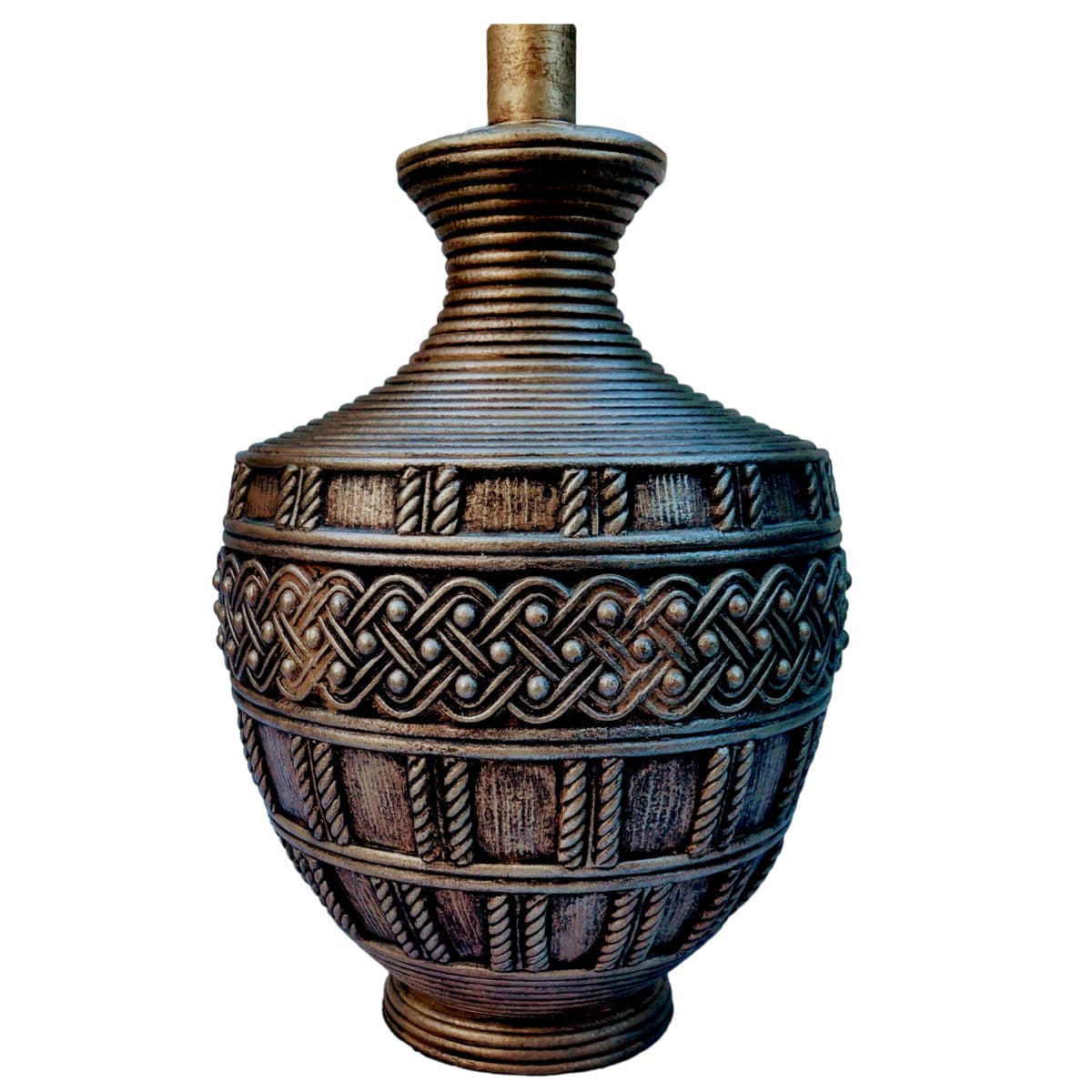 Lamp 1970s Cast Plaster Olive Toned Table Lamp Inspired by Lee Rosen for Design Technics Style - Thumbnail 5