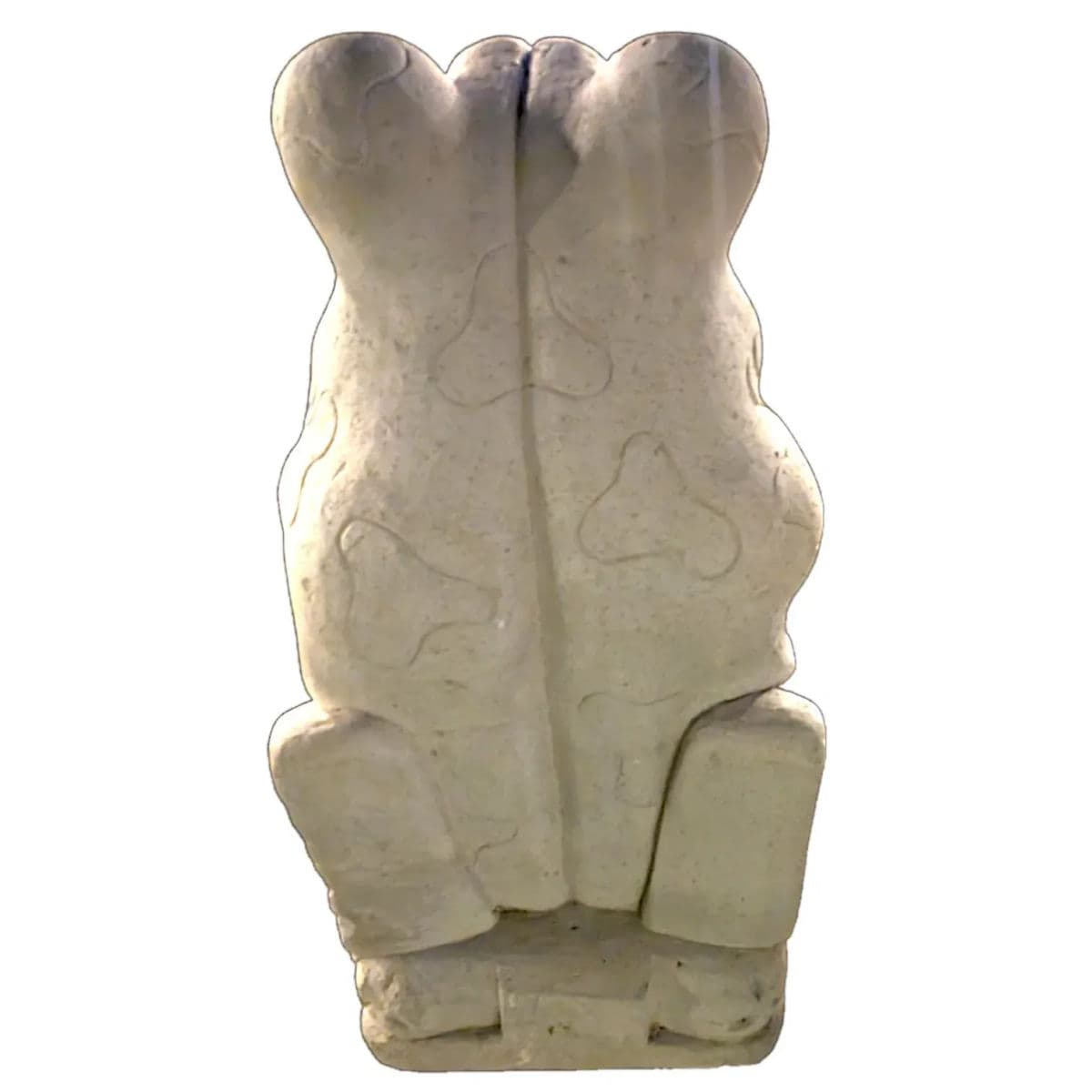 Large Tall Vintage Balinese Ash Cast Meditating Zen Garden Frog Statue - Thumbnail 4