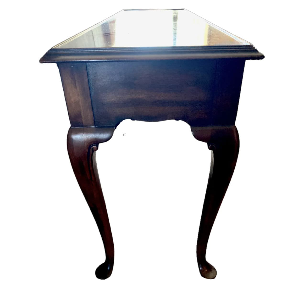 1990s Two Drawer Rectangular Signed Drexel Heritage Console Sofa Table on Cabriole Legs - Thumbnail 3