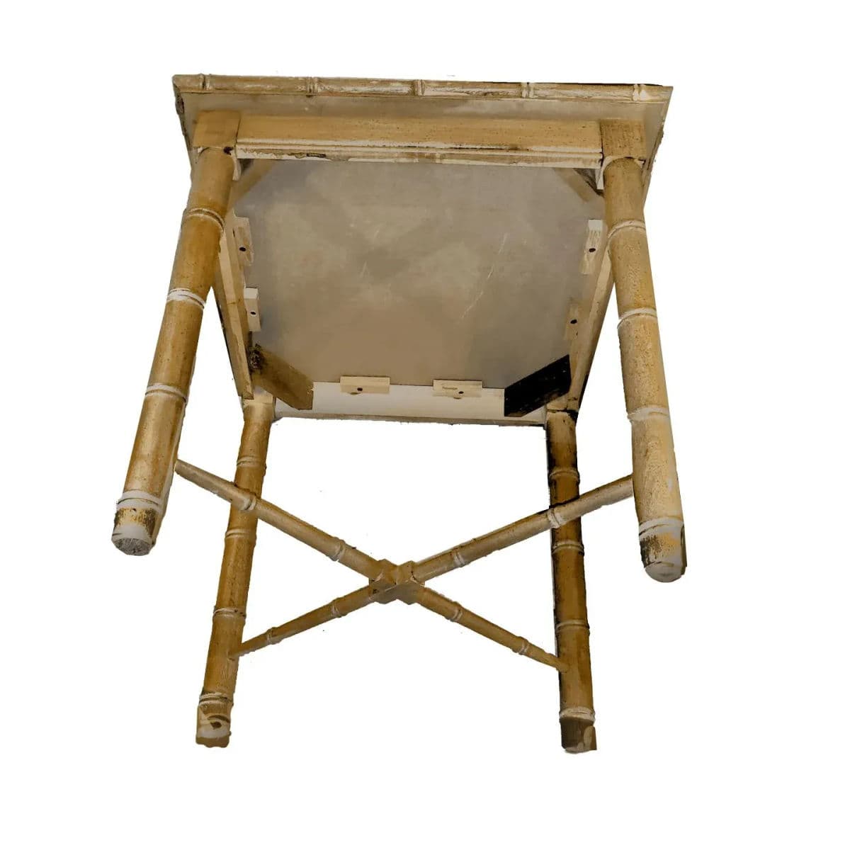 Vintage Aesthetic Movement R J Horner Wood Formica Topped Faux Bamboo Rattan Side Table - Thumbnail 5