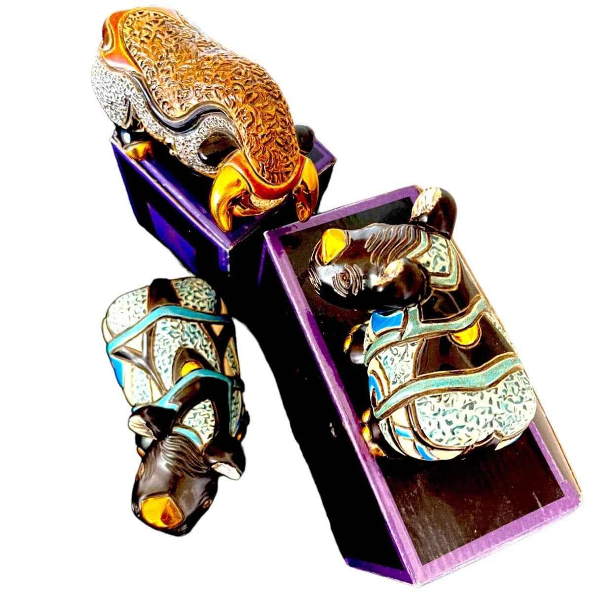 Trio Lot of of DeRosa Rinconada Collectible by Hand Sculptures From Uruguay 2007 -2014 - Thumbnail 9