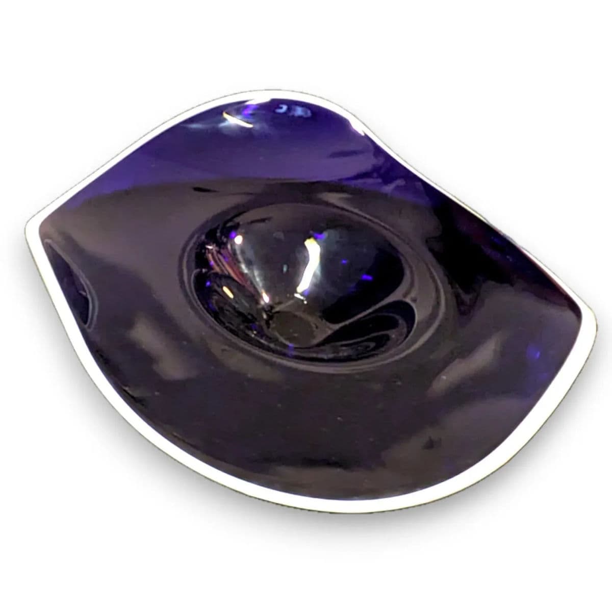 1970s Cobalt Blue Hand Blown Asymmetric Anamorphic Glass Centerpiece Bowl, Czechia - Thumbnail 7