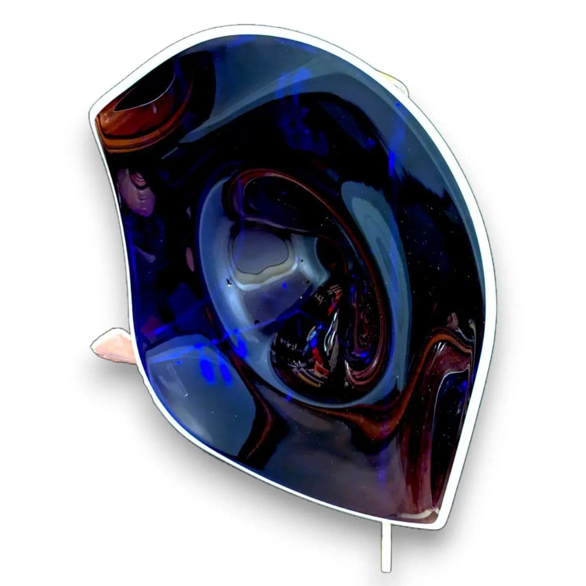 1970s Cobalt Blue Hand Blown Asymmetric Anamorphic Glass Centerpiece Bowl, Czechia - Thumbnail 8