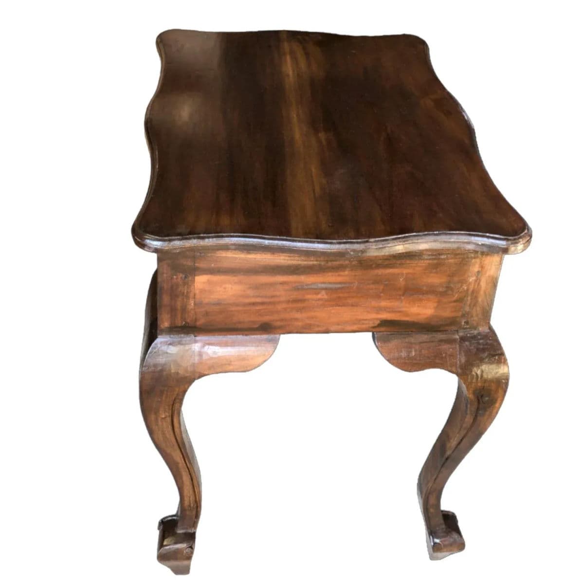 19th C Hand Tooled Louis XV Provencal Side Table Cabriole Legs & Serpentine Top - Thumbnail 5