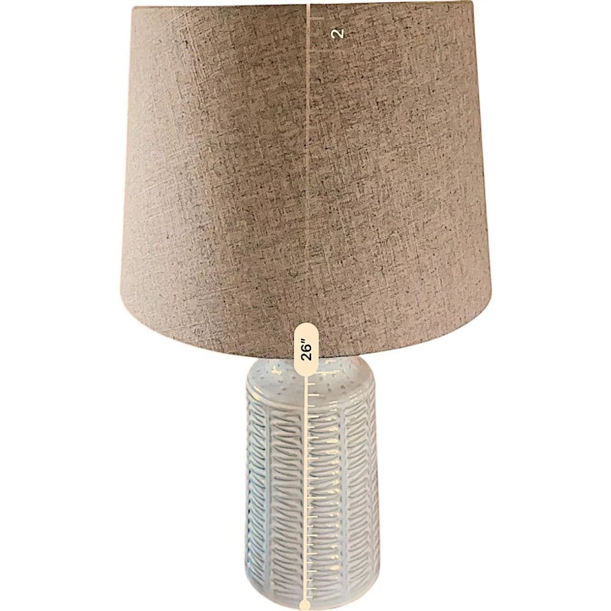 360 Lighting Helene 26" Cream White Rustic Ceramic Table Lamp - Thumbnail 6