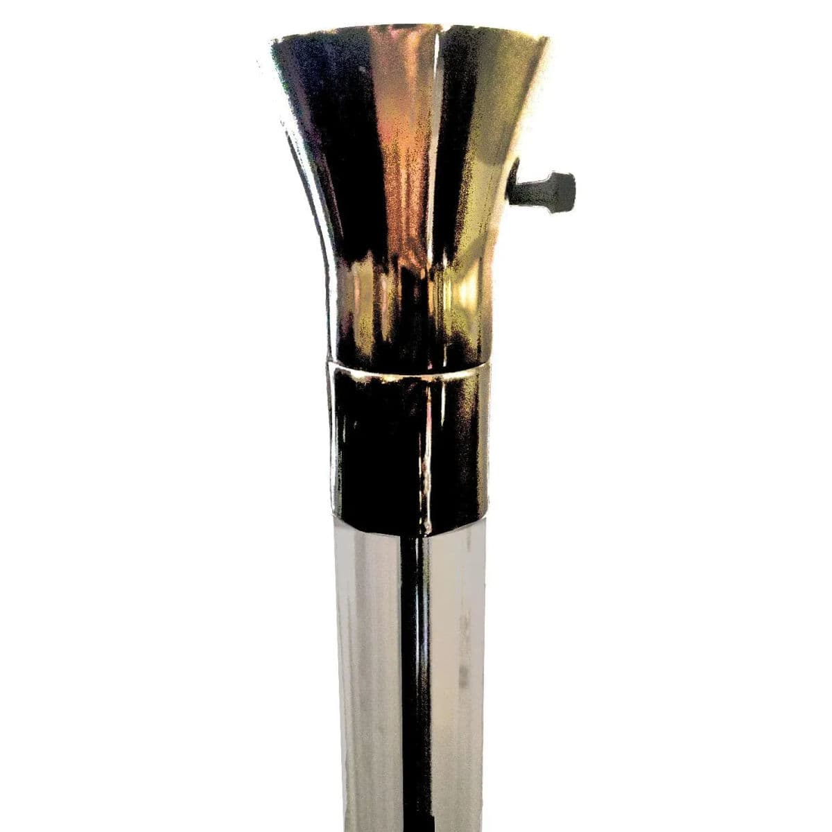 1980s Postmodern Lucite and Brass Lucite Torchiere With Wide Brim Acrylic Saucer Shade - Thumbnail 9